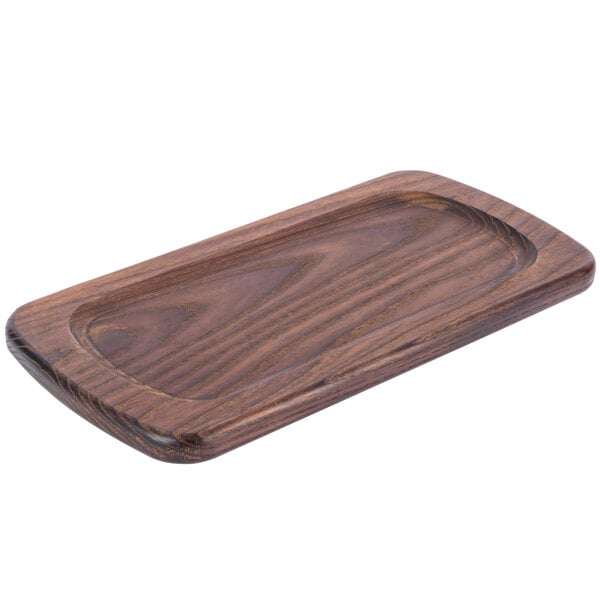 American Metalcraft 14" x 7" Rimmed Ash Wood Serving Board – item 124AWB147 image 2