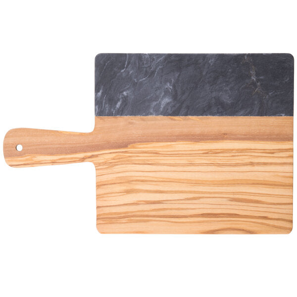 American Metalcraft 10" x 9" Olive Wood and Serving Board – item 124OWBB15 image 2