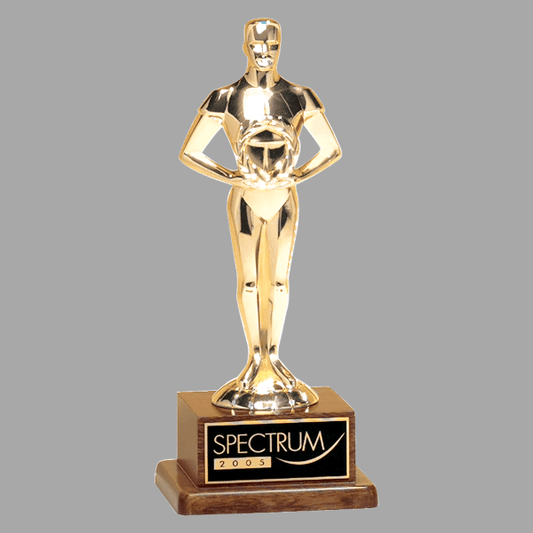10.75" Cast Metal Gold Classic Achiever Figure on a Plaque – item 1290