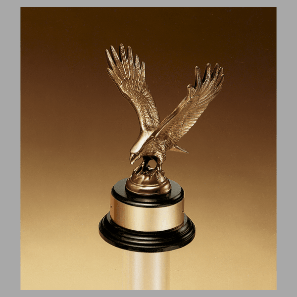 9" Flex-Brass Fully Modeled Bronze Eagle on a Black Plaque – item 1295