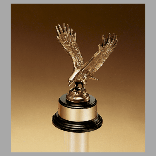 9" Flex-Brass Fully Modeled Bronze Eagle on a Black Plaque – item 1295