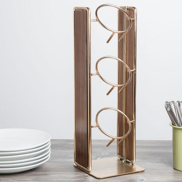 Mid-Century 3-Cylinder Condiment Display w/ Brass Accents – item 211371546 image 2