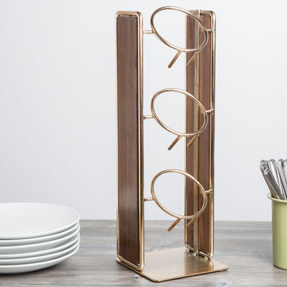 Mid-Century 3-Cylinder Condiment Display w/ Brass Accents – item 211371546 image 2