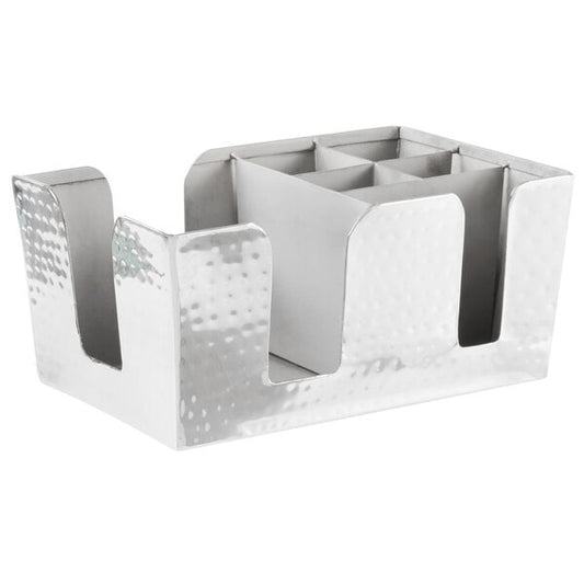 Stainless Hammered Finish Bar / Coffee Condiment Caddy – item 124HMBAR8