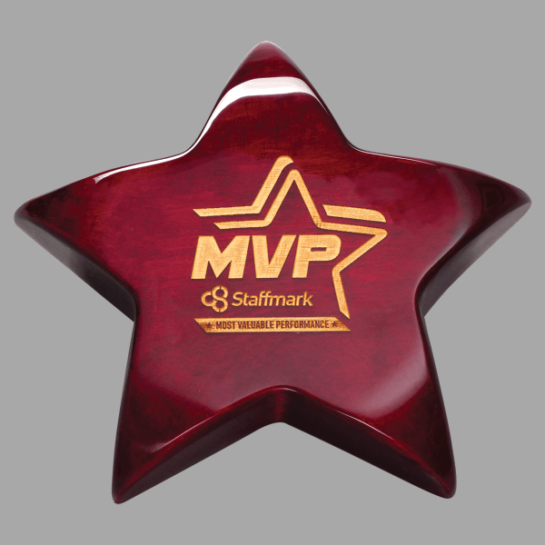 Rosewood Piano Finish Star Paperweight with Felt Bottom – item 133