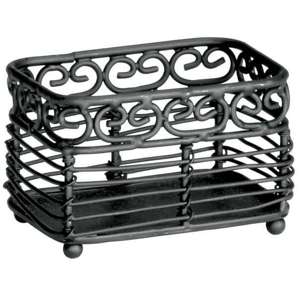 Tablecraft BK256 Mediterranean 3 1/2" x 2 1/2" Sugar Caddy – item 808BK256