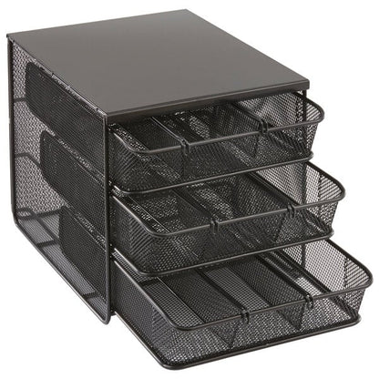 Safco 3275BL Black 3 Drawer Coffee Pod Condiment Organizer – item 5473275BL