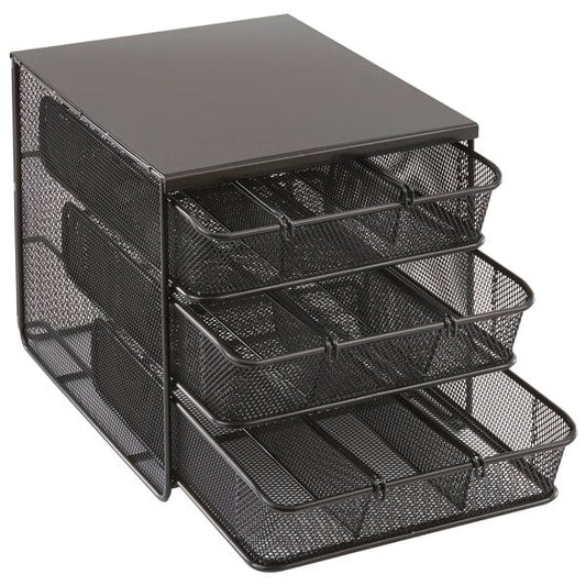 Safco 3275BL Black 3 Drawer Coffee Pod Condiment Organizer – item 5473275BL