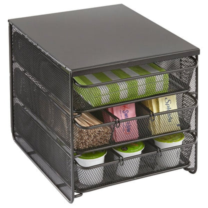 Safco 3275BL Black 3 Drawer Coffee Pod Condiment Organizer – item 5473275BL image 2