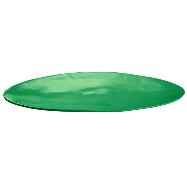 Tablecraft CW11068GN 26" x 12" Green Cast Serving Platter – item 80811068DGN