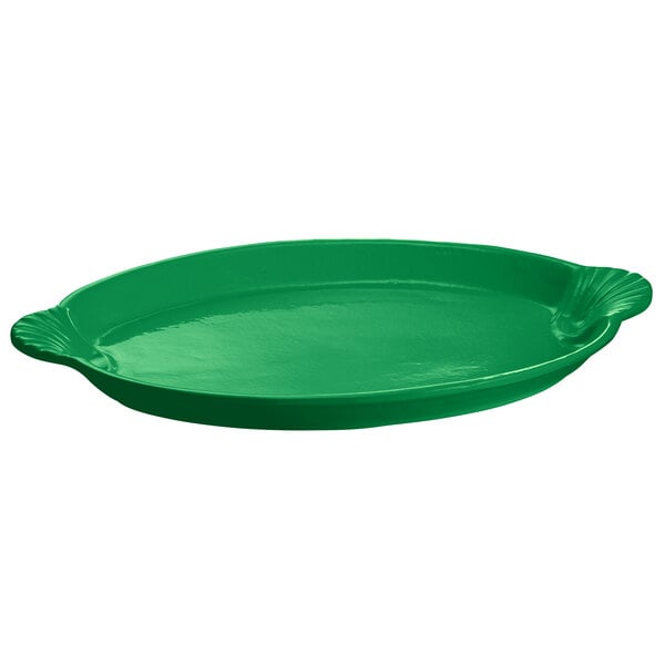 Tablecraft CW3030GN 20" x 14" Green Cast Serving Platter – item 8083030DGN