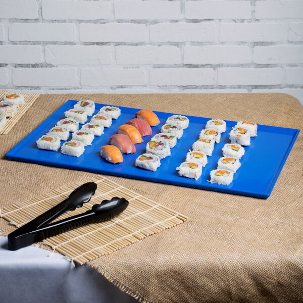 Tablecraft CW2111CBL 21" x 12 7/8" Cobalt Serving Platter – item 8082111CBL image 2