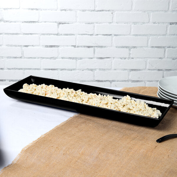 Tablecraft CW11047BK 25" x 8" Black Cast Serving Platter – item 80811047BK image 2