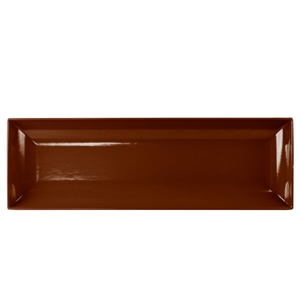 Tablecraft CW11047BR 25" x 8" Brown Cast Serving Platter – item 80811047BR
