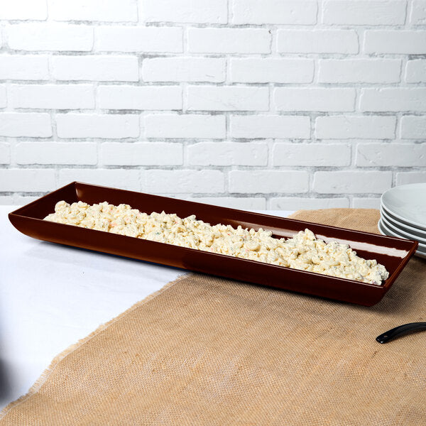Tablecraft CW11047BR 25" x 8" Brown Cast Serving Platter – item 80811047BR image 2