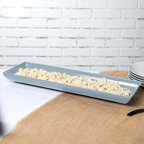 Tablecraft CW11047GY 25" x 8" Gray Cast Serving Platter – item 80811047GY image 2