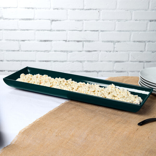 Tablecraft CW11047HGN 25" x 8" Hunter Green Serving Platter – item 80811047HGN image 2