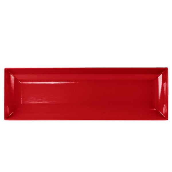 Tablecraft CW11047R 25" x 8" Red Cast Serving Platter – item 80811047R