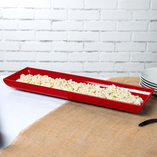 Tablecraft CW11047R 25" x 8" Red Cast Serving Platter – item 80811047R image 2