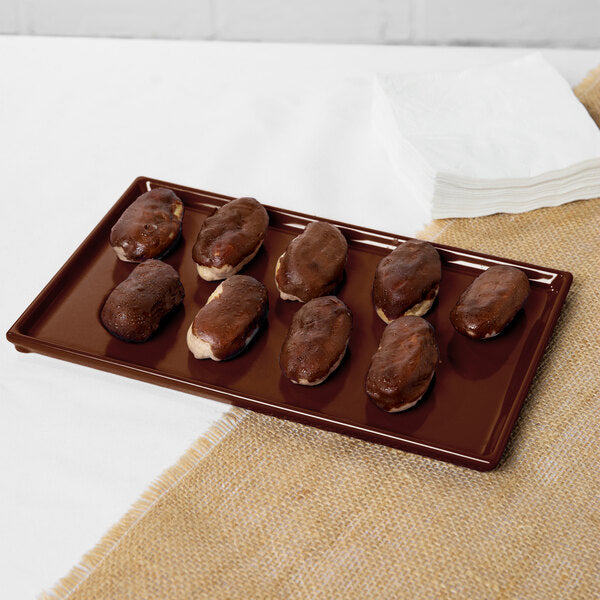 Tablecraft CW2115BR 10 1/2" x 6 1/2" Brown Serving Platter – item 8082115BR image 2