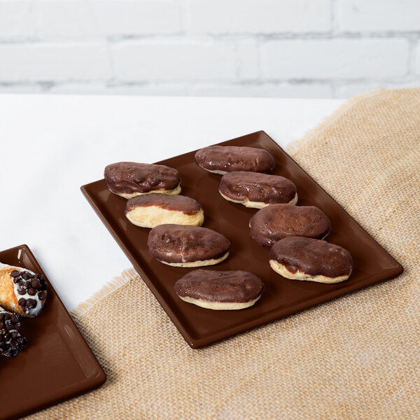 Tablecraft CW2104BR 8 1/2" x 6 3/4" Brown Serving Platter – item 8082104BR image 2