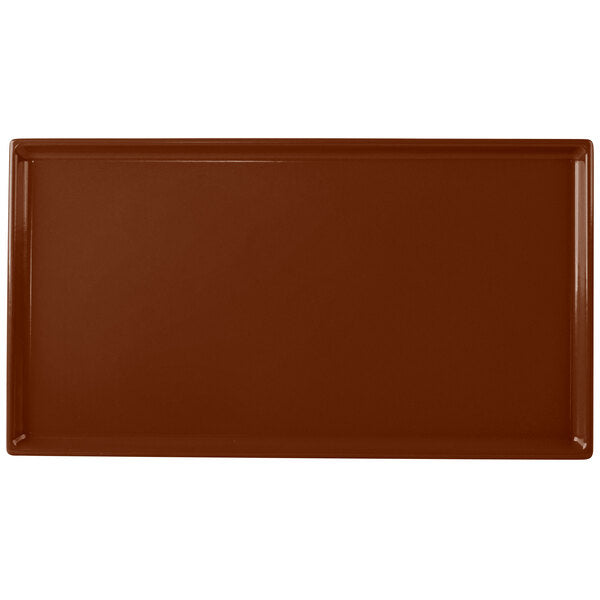 Tablecraft CW2114BR 12 7/8" x 7" Brown Cast Serving Platter – item 8082114BR