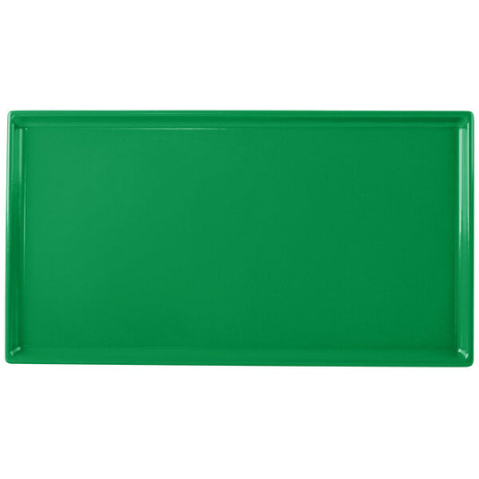 Tablecraft CW2114GN 12 7/8" x 7" Green Cast Serving Platter – item 8082114GN