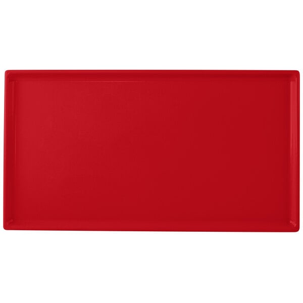 Tablecraft CW2114R 12 7/8" x 7" Red Cast Serving Platter – item 8082114R