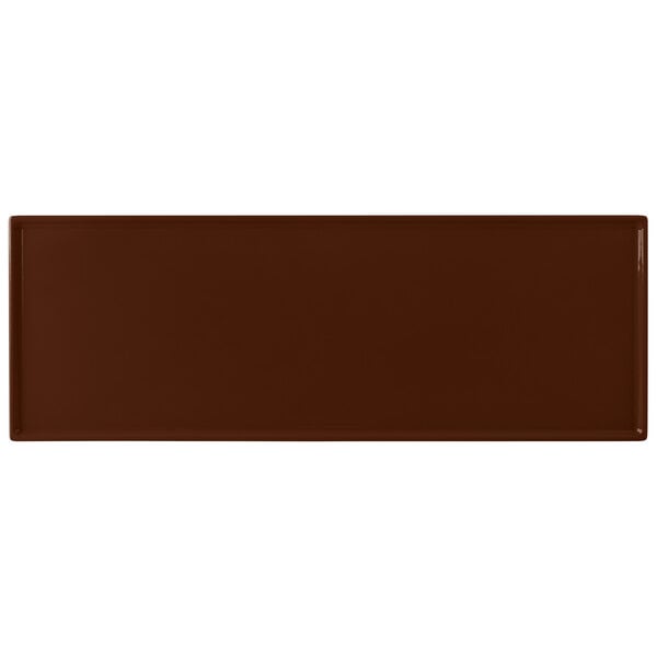 Tablecraft CW2107BR 19 1/2" x 6 7/8" Brown Serving Platter – item 8082107BR