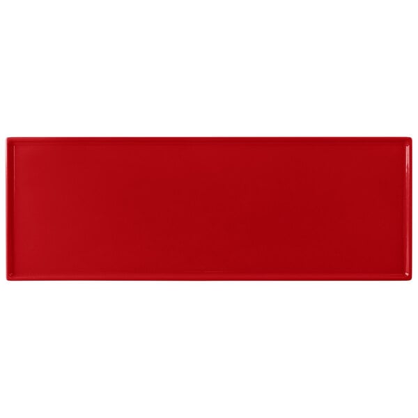 Tablecraft CW2107R 19 1/2" x 6 7/8" Red Serving Platter – item 8082107R