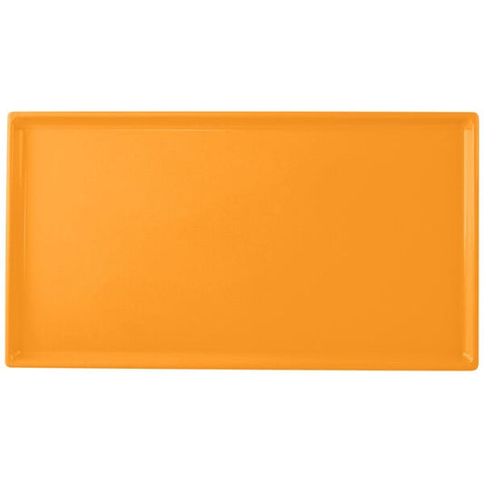 Tablecraft CW2114X 12 7/8" x 7" Orange Cast Serving Platter – item 8082114X