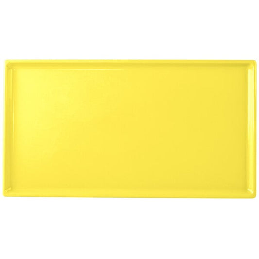 Tablecraft CW2114Y 12 7/8" x 7" Yellow Cast Serving Platter – item 8082114Y