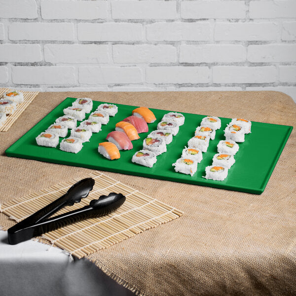 Tablecraft CW2111GN 21" x 12 7/8" Green Serving Platter – item 8082111GN image 2
