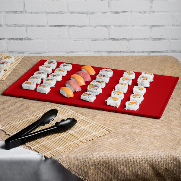 Tablecraft CW2111R 21" x 12 7/8" Red Cast Serving Platter – item 8082111R image 2
