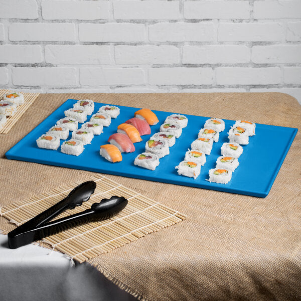 Tablecraft CW2111SBL 21" x 12 7/8" Sky Blue Serving Platter – item 8082111SBL image 2