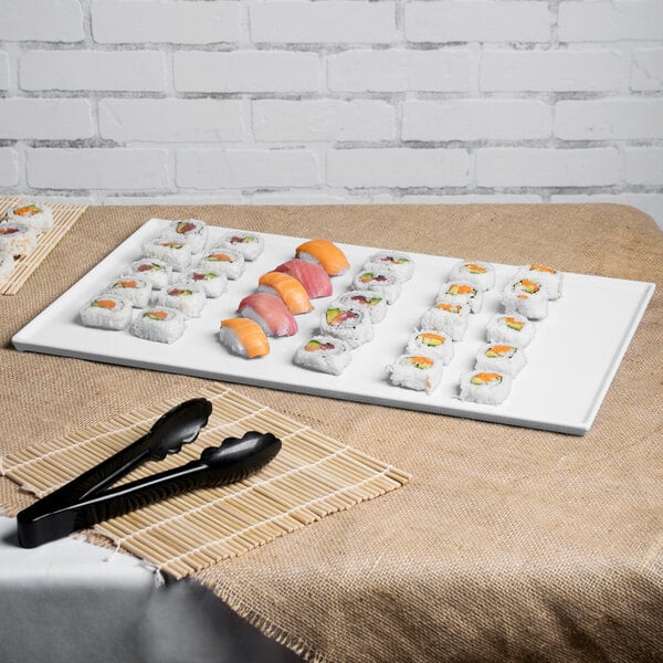 Tablecraft CW2111W 21" x 12 7/8" White Cast Serving Platter – item 8082111W image 2