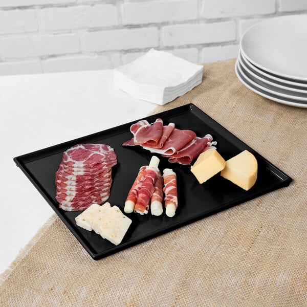 Tablecraft CW2112BK 12 7/8" x 10 1/2" Black Serving Platter – item 8082112BK image 2