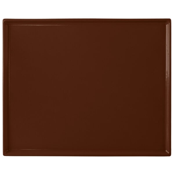 Tablecraft CW2112BR 12 7/8" x 10 1/2" Brown Serving Platter – item 8082112BR