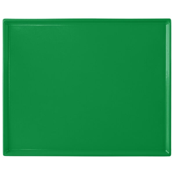 Tablecraft CW2112GN 12 7/8" x 10 1/2" Green Serving Platter – item 8082112GN