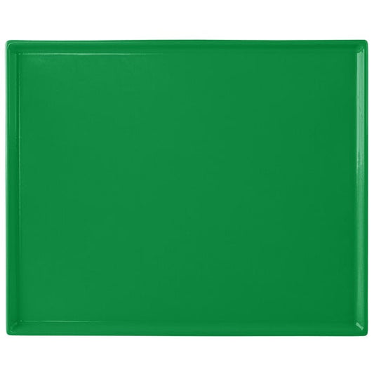 Tablecraft CW2112GN 12 7/8" x 10 1/2" Green Serving Platter – item 8082112GN