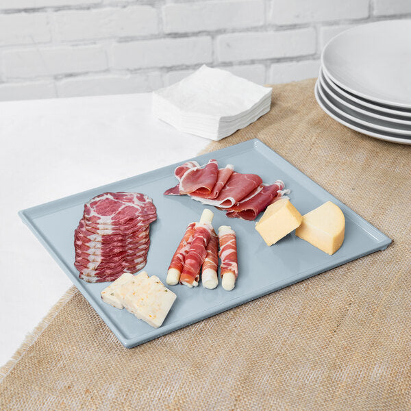 Tablecraft CW2112GY 12 7/8" x 10 1/2" Gray Serving Platter – item 8082112GY image 2