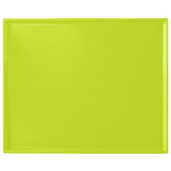 Tablecraft CW2112LG 12 7/8" x 10 1/2" Lime Serving Platter – item 8082112LG