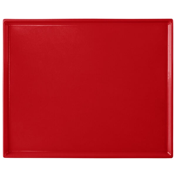 Tablecraft CW2112R 12 7/8" x 10 1/2" Red Serving Platter – item 8082112R