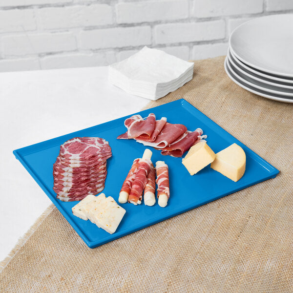 Tablecraft CW2112SBL 12 7/8" x 10 1/2" Sky Serving Platter – item 8082112SBL image 2