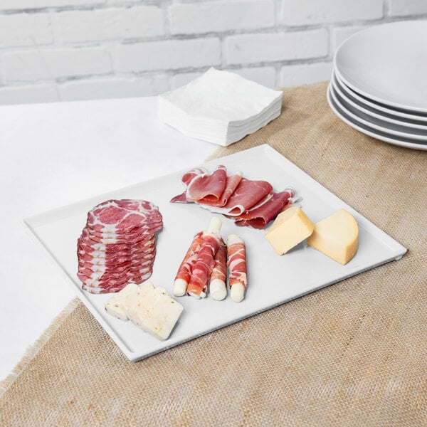 Tablecraft CW2112W 12 7/8" x 10 1/2" White Serving Platter – item 8082112W image 2