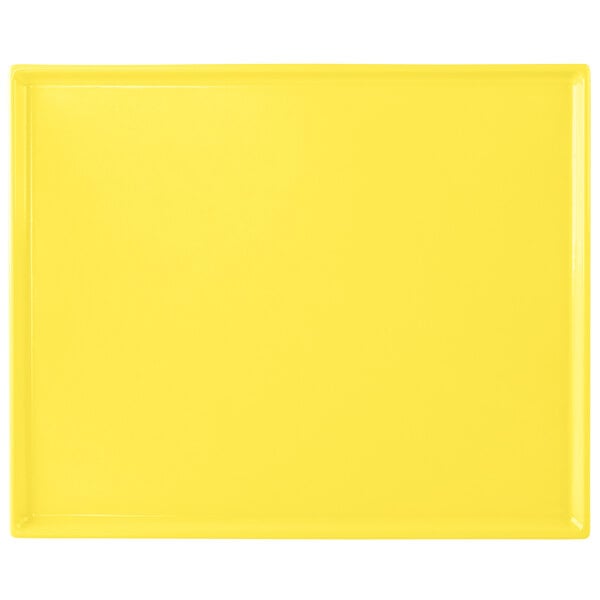 Tablecraft CW2112Y 12 7/8" x 10 1/2" Yellow Serving Platter – item 8082112Y