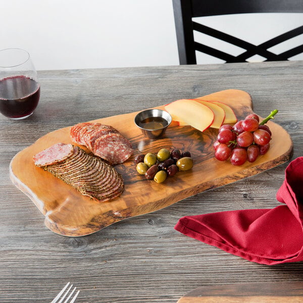 American Metalcraft 17 3/8" Serving Board - Faux Olive Wood – item 124OWM17