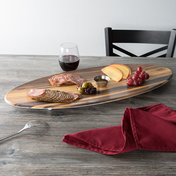 American Metalcraft 25 1/2" x Serving Board - Faux Acacia – item 124AWM25