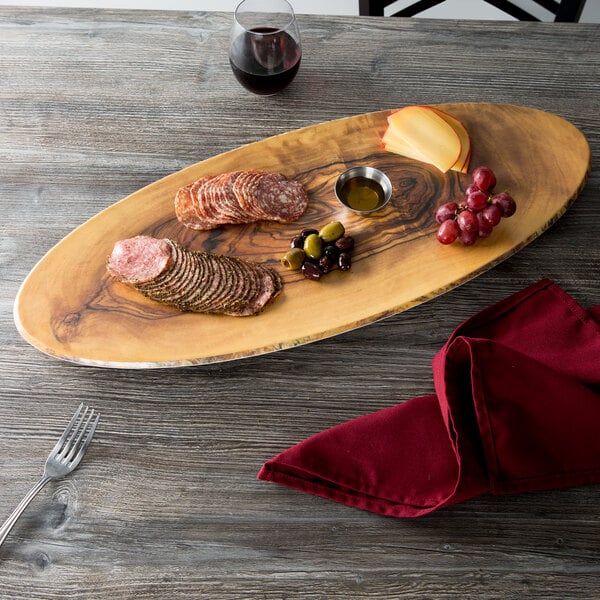 American Metalcraft 25 1/2" Serving Board - Faux Olive Wood – item 124OWM25
