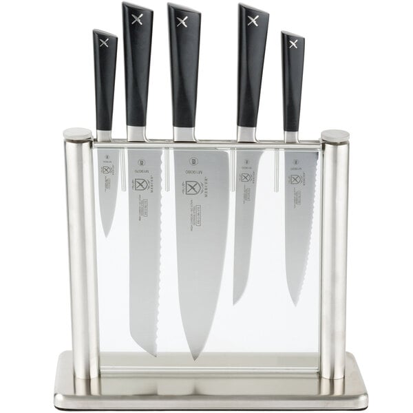 Mercer Culinary M19100 ZuM 6-Piece & Glass Knife Block Set – item 470M19100
